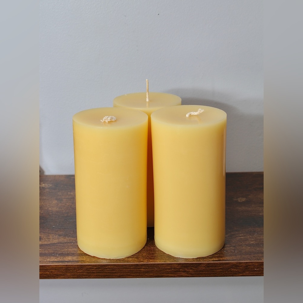 Yellow Beeswax 450g Pillar Candles 100% Natural Pure Honey Bees Wax Handmade